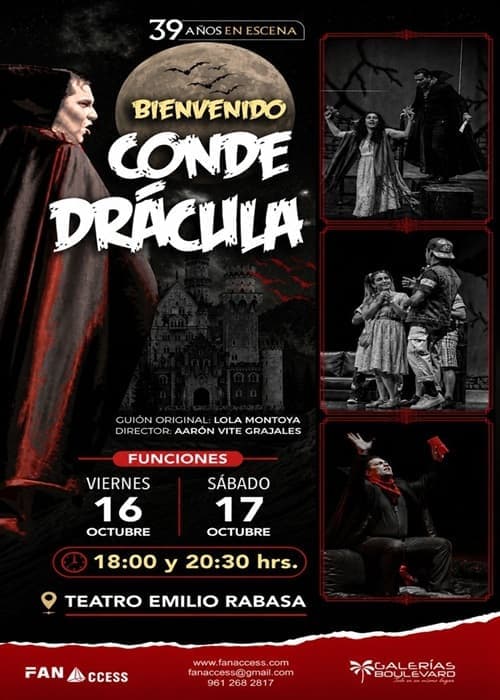 Bienvenido Conde Drácula Viernes 16 Octubre (20:30 HRS)