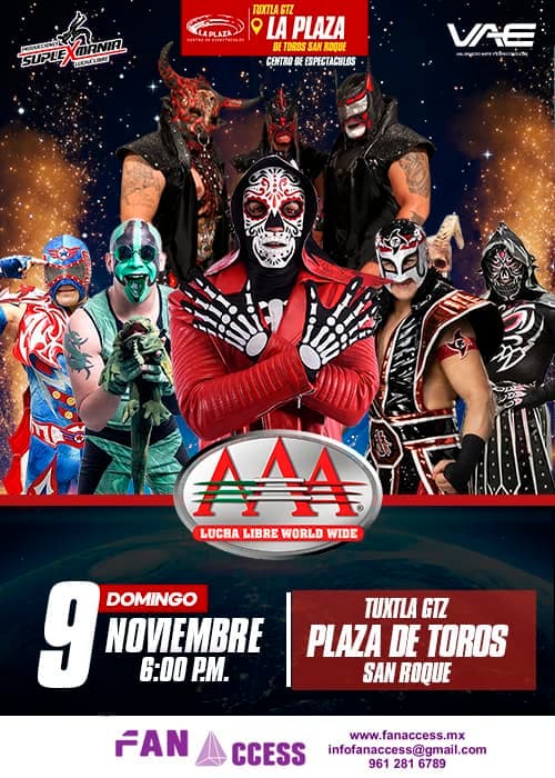 LUCHA LIBRE AAA - Tuxtla Gutiérrez - 09 Noviembre