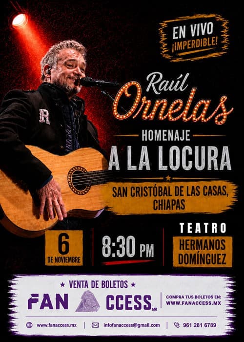 Raúl Ornelas gira "Homenaje a la Locura" - San Cristóbal